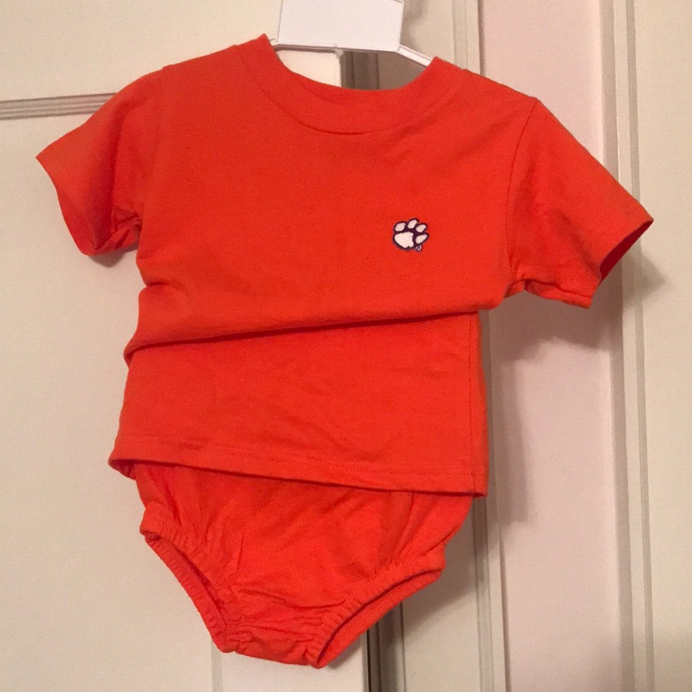 Clemson 18 month tee and diaper cover